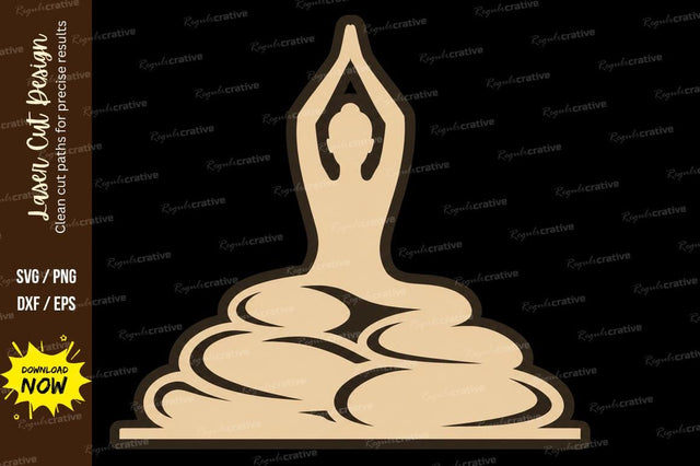 Meditation Yoga Pose Ornament Laser Cut SVG File SVG Regulrcrative 