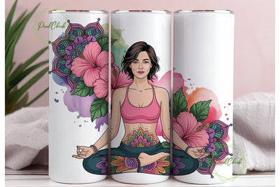 Meditative Mandala Yoga Tumbler Wrap Sublimation PixelChick 