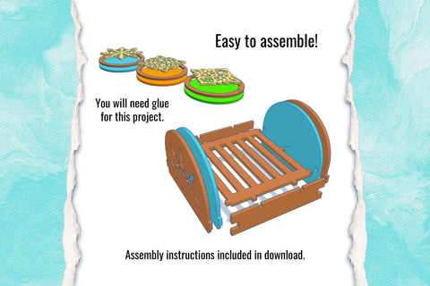 Mediterranean Coasters with Holder SVG files for laser cutting SVG Angel on Empire 