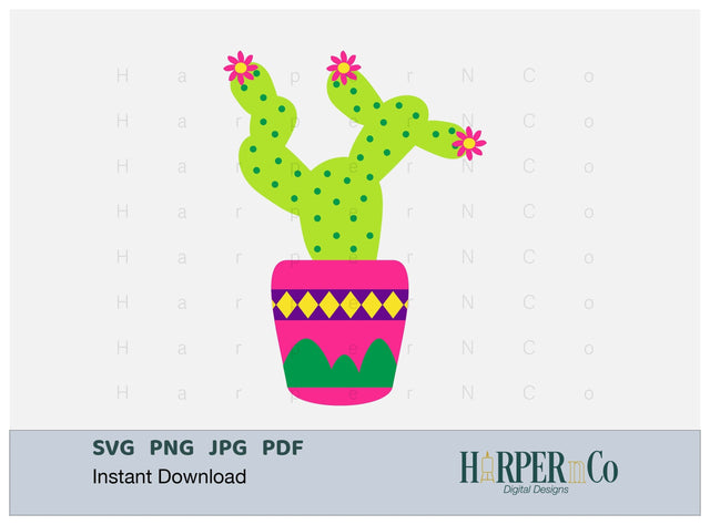 Medium Cactus SVG PNG Cut EPS File SVG HarperNCo 
