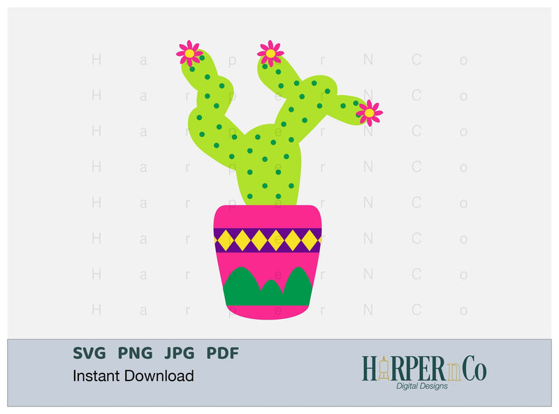 Medium Cactus SVG PNG Cut EPS File SVG HarperNCo 