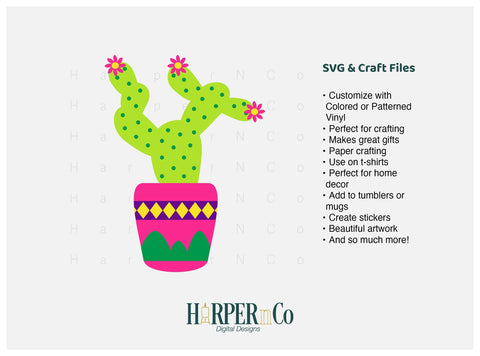 Medium Cactus SVG PNG Cut EPS File SVG HarperNCo 