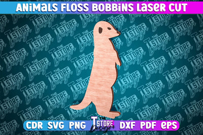 Meerkat Floss Bobbins Laser Cut | Laser Cut Design |CNC File SVG The T Store Design 
