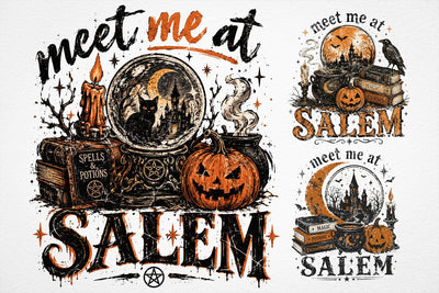 Meet Me At Salem PNG, Witchy Halloween Graphic Tee Design SVG DesignDestine 