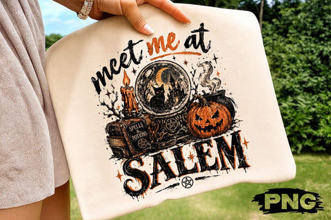 Meet Me At Salem PNG, Witchy Halloween Graphic Tee Design SVG DesignDestine 