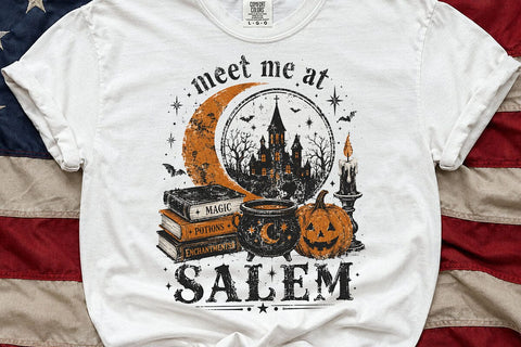 Meet Me At Salem PNG, Witchy Halloween Graphic Tee Design SVG DesignDestine 