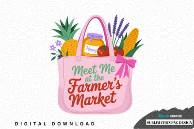 Meet me at the farmer's market tote bag Sublimation Regulrcrative 