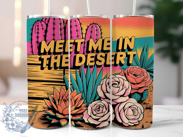 Meet Me Desert 20oz Tumbler, Meet Me in the Desert Quote, Country Mama Wrap, Floral Cowgirl Design, Western Style Sublimation, 20oz Tumbler Wrap, Sublimation Design PNG, Rustic Cowgirl Gift Sublimation ToriDesigns 