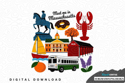 Meet me in massachusetts sublimation png design Sublimation Regulrcrative 
