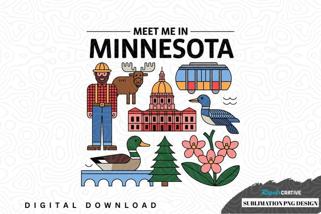 Meet me in minnesota sublimation png design Sublimation Regulrcrative 