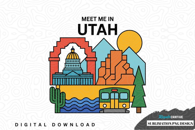 Meet me in utah sublimation png design Sublimation Regulrcrative 
