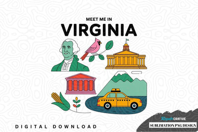 Meet me in virginia sublimation png design Sublimation Regulrcrative 