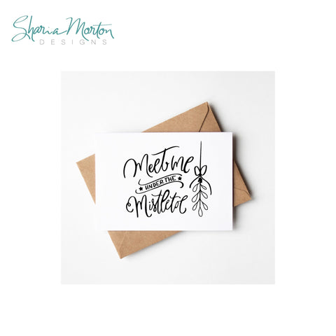 Meet Me Under the Mistletoe Christmas Vinyl Cutting File SVG Sharia Morton Designs 
