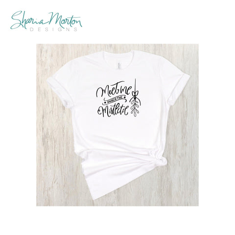 Meet Me Under the Mistletoe Christmas Vinyl Cutting File SVG Sharia Morton Designs 