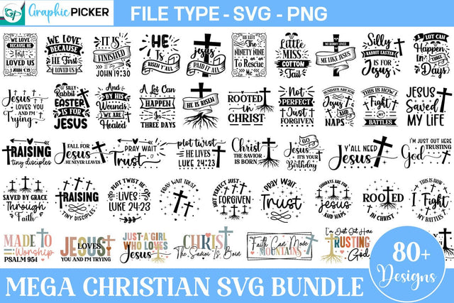 Mega Christian SVG Bundle, Christian SVG Bundle, Faith SVG bundle, SVGs,Quotes and Sayings,Food & Drink,On Sale, Print & Cut SVG DesignPlante 503 