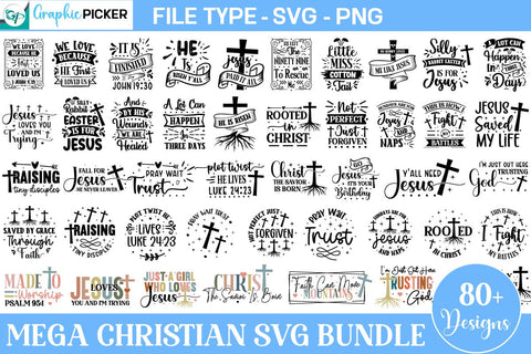 Mega Christian SVG Bundle, Christian SVG Bundle, Faith SVG bundle, SVGs,Quotes and Sayings,Food & Drink,On Sale, Print & Cut SVG DesignPlante 503 