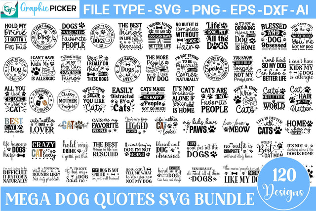 Mega Dog Quotes SVG Bundle, Dog Quotes SVG Bundle, Huge SVG Bundle, SVGs,Quotes and Sayings,Food & Drink,On Sale, Print & Cut SVG DesignPlante 503 