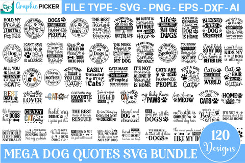 Mega Dog Quotes SVG Bundle, Dog Quotes SVG Bundle, Huge SVG Bundle, SVGs,Quotes and Sayings,Food & Drink,On Sale, Print & Cut SVG DesignPlante 503 