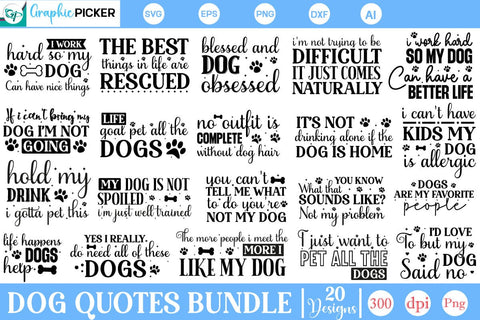 Mega Dog Quotes SVG Bundle, Dog Quotes SVG Bundle, Huge SVG Bundle, SVGs,Quotes and Sayings,Food & Drink,On Sale, Print & Cut SVG DesignPlante 503 