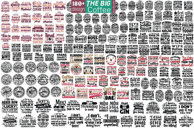 Mega Funny Coffee Office Mug SVG Bundle SVG Angelina750 