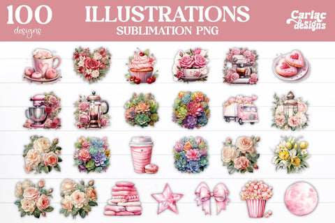 Mega Illustrations Bundle Sublimation Carla C Designs 