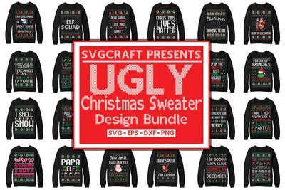 Mega Ugly Christmas Sweater Design Bundle SVG Svgcraft 