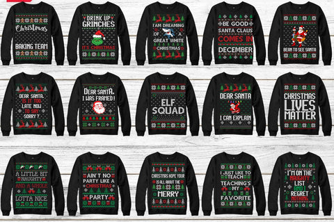 Mega Ugly Christmas Sweater Design Bundle SVG Svgcraft 