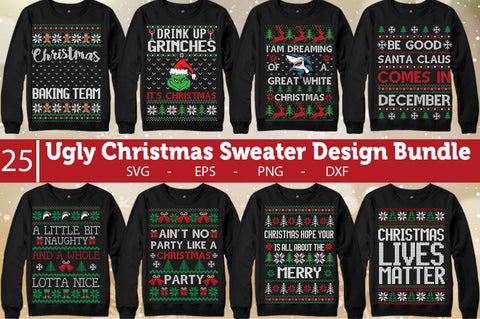 Mega Ugly Christmas Sweater Design Bundle SVG Svgcraft 