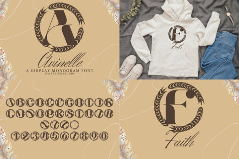 Mega Value Monogram + Holiday Font Bundle Font Dm Letter Studio 