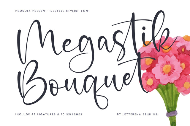 Megastik Bouquet - Freestyle Stylish Font Font Letterena Studios 
