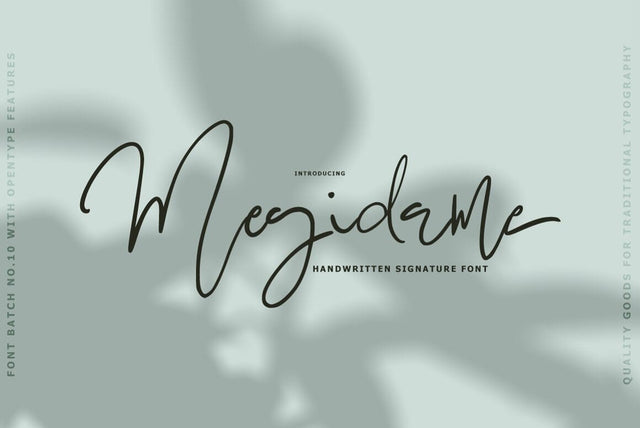 Megidame Signature Typeface Font Fadeline Std. 
