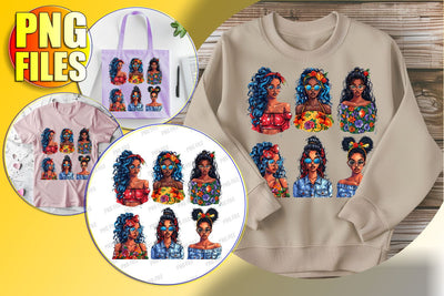 Melanin Afro Woman PNG Design Sublimation afrosvg 