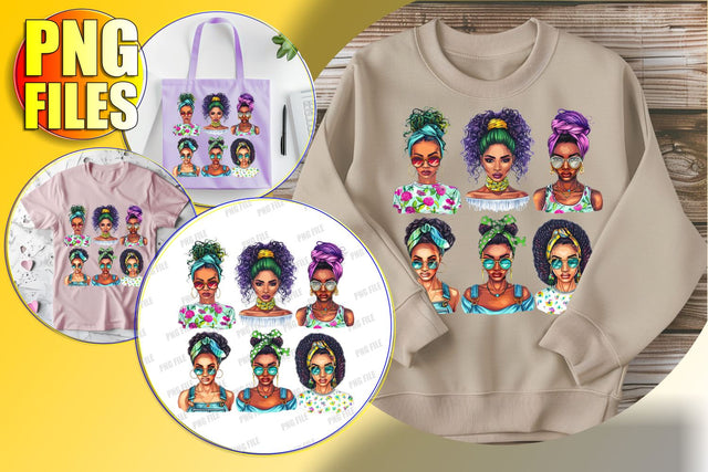 Melanin Beauty PNG Sublimation Clip Sublimation afrosvg 