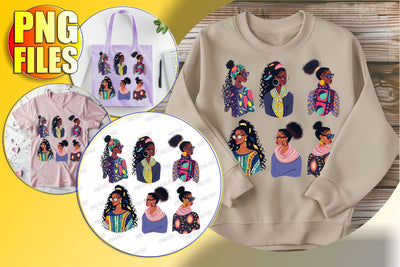 Melanin Beauty Portrait PNG Sublimation afrosvg 