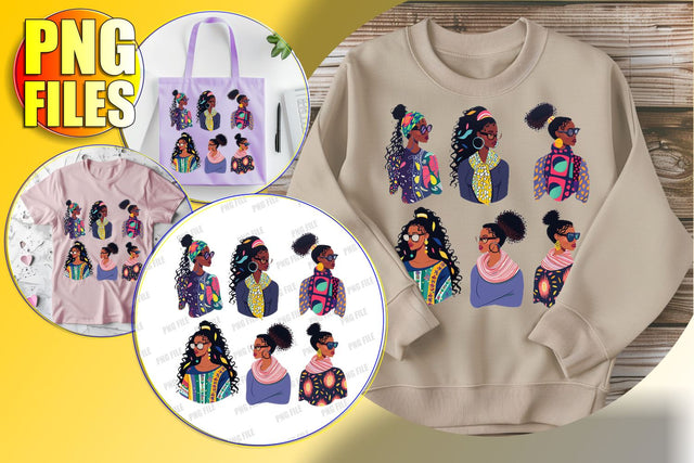 Melanin Beauty Portrait PNG Sublimation afrosvg 
