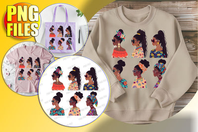 Melanin Beauty Portrait Sublimation PNG Sublimation afrosvg 