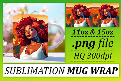 Melanin Beauty Sunset Mug 11oz 15oz Sublimation afrosvg 