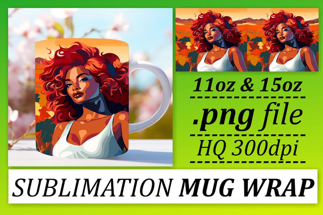 Melanin Beauty Sunset Mug 11oz 15oz Sublimation afrosvg 