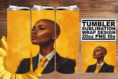 Melanin Beauty Tumbler Wrap - 20oz Empowerment Sublimation afrosvg 