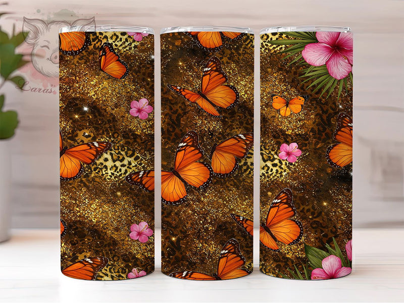 Melanin Butterfly Black Girl Magic Tumbler, 20oz Tumbler Sublimation, Afrocentric Butterfly Wrap, African American Pride Tumbler, Ethnic Beauty Design, Inspirational But Sublimation Lara' s Designs 