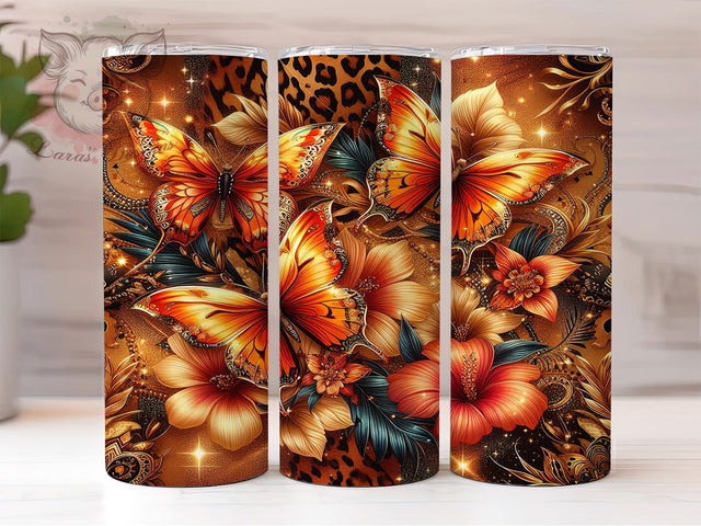 Melanin Butterfly Black Girl Magic Tumbler, 20oz Tumbler Sublimation, Afrocentric Butterfly Wrap, African American Pride Tumbler, Ethnic Beauty Design, Inspirational But Sublimation Lara' s Designs 