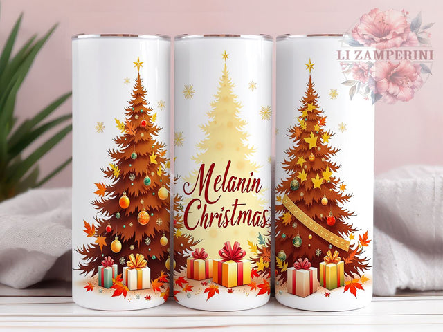 Melanin Christmas, Christmas Tree Tumbler, 20 Oz Tumbler, Sublimation Design, Black Girl Christmas, Holiday Drinkware, PNG Download Sublimation Li Zamperini 