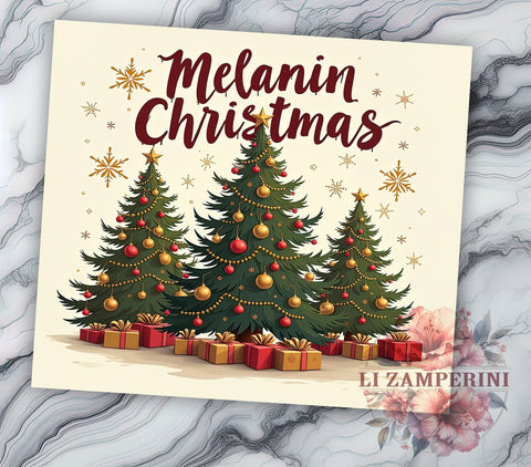 Melanin Christmas, Christmas Tree Tumbler, 20 Oz Tumbler, Sublimation Design, Black Girl Christmas, Holiday Drinkware, PNG Download Sublimation Li Zamperini 