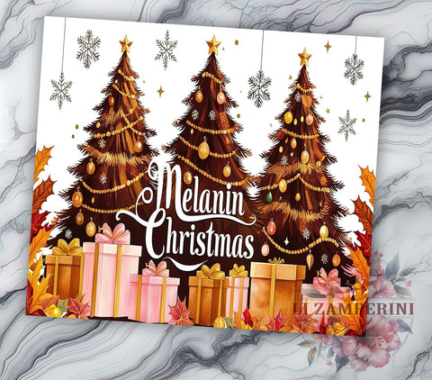 Melanin Christmas, Christmas Tree Tumbler, 20 Oz Tumbler, Sublimation Design, Black Girl Christmas, Holiday Drinkware, PNG Download Sublimation Li Zamperini 