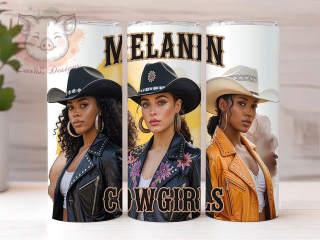 Melanin Cowgirl Rodeo Tumbler Wrap, African American Cowgirl PNG, 20oz Skinny Tumbler Design, Black Western Sublimation, Country Girl Melanin Wrap, Rodeo Queen Tumbler PNG Sublimation Lara' s Designs 