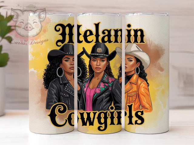 Melanin Cowgirl Rodeo Tumbler Wrap, African American Cowgirl PNG, 20oz Skinny Tumbler Design, Black Western Sublimation, Country Girl Melanin Wrap, Rodeo Queen Tumbler PNG Sublimation Lara' s Designs 