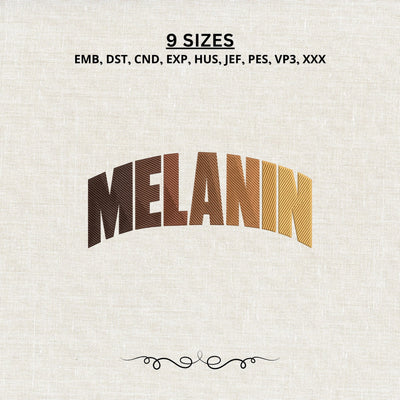 Melanin Embroidery Design – Melanin Pride Machine Embroidery File, Black Pride Typography Design, Afrocentric Embroidery Embroidery/Applique DESIGNS PatternFeed8 