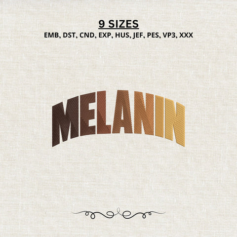 Melanin Embroidery Design – Melanin Pride Machine Embroidery File, Black Pride Typography Design, Afrocentric Embroidery Embroidery/Applique DESIGNS PatternFeed8 