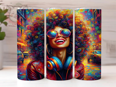 Melanin Empowerment Queen Tumbler, Afrocentric Wrap Design, Black Woman Empowerment Cup, 20oz Sublimation Wrap, Strong Black Woman Tumbler, Cultural Pride Cup, Inspirational Queen Wrap Sublimation Lara' s Designs 