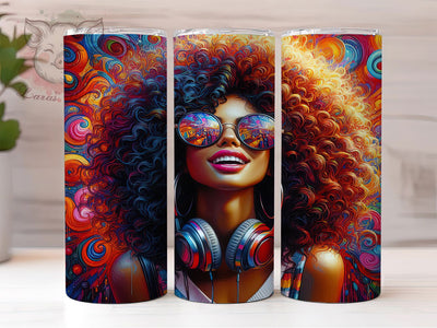 Melanin Empowerment Queen Tumbler, Afrocentric Wrap Design, Black Woman Empowerment Cup, 20oz Sublimation Wrap, Strong Black Woman Tumbler, Cultural Pride Cup, Inspirational Queen Wrap Sublimation Lara' s Designs 